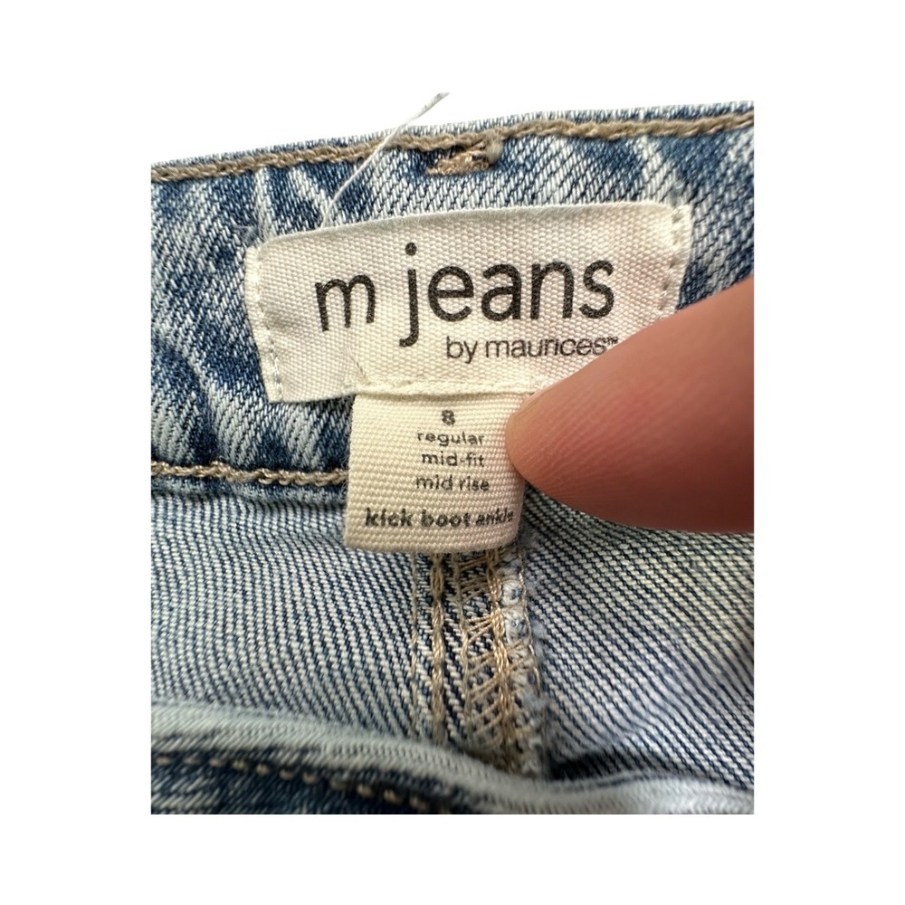 Maurices Jeans Womens 8 Light Kick Boot Ankle Mid Rise Frayed Hem Button Fly 44 - Picture 3 of 14